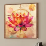 Pink Lotus Nirvana Wall Art With Frame